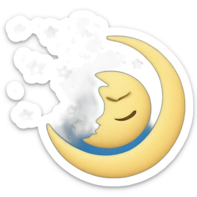 blue moon with stars sticker