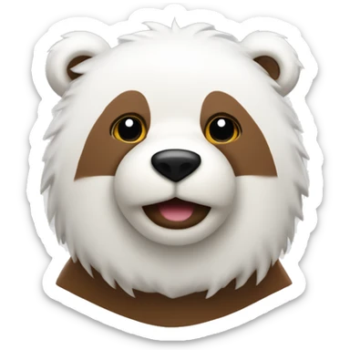 Oso de peluche navideño blanco con marrón  sticker