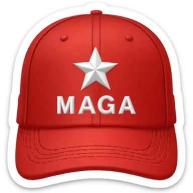 Hat with MAGA sticker