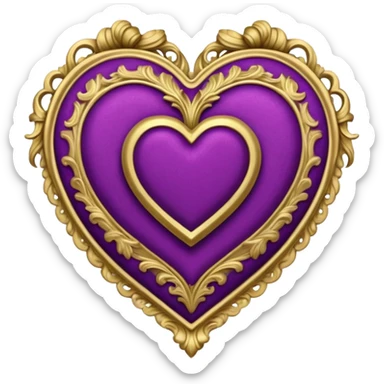 rococo regency purple heart sticker