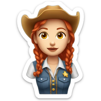 carrie red head cowgirl teacher hazel eyes sticker