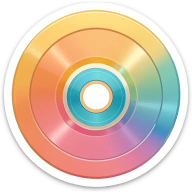 vinyl record, pastel colours  sticker