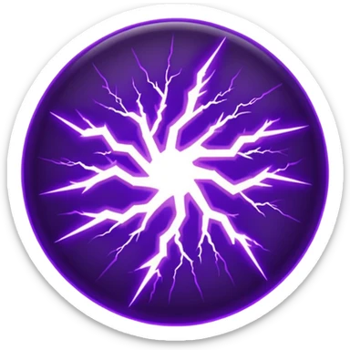 Combination of red blue lightening creating purple lightening in circle shape sticker