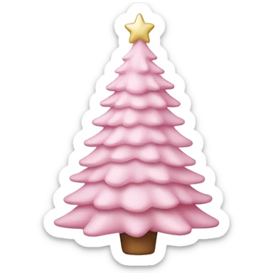 pastel pink christmas tree sticker