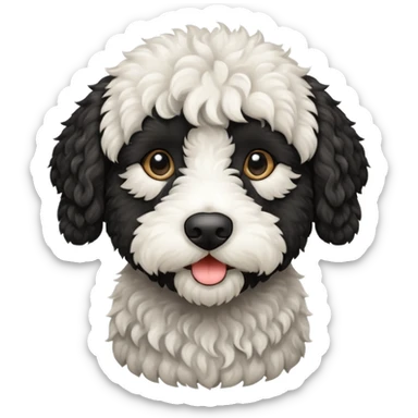 Black and white labradoodle sticker