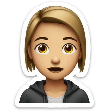 Girl looking at someone that is annoyed sticker