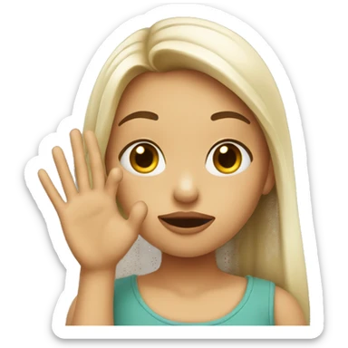 Girl blow a kiss with her hand  sticker