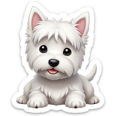 Westie dog playing sticker