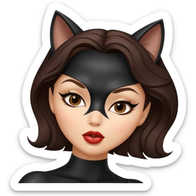 Cat woman sexy ojos marrones manda beso sticker