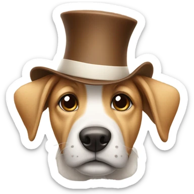 Dog wearing hat sticker