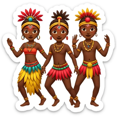 tribals in tribal colors festival time sticker