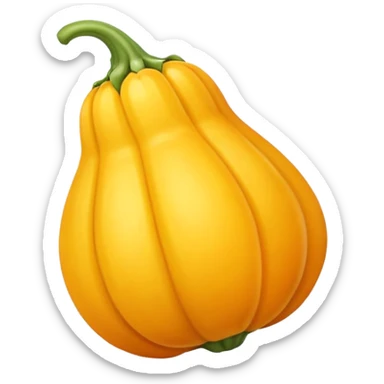 squash fruit, simple and clear, yellow-orange color sticker