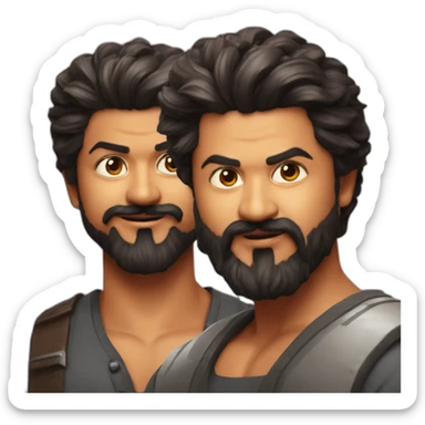 thalapathy vijay with long beard villain sticker