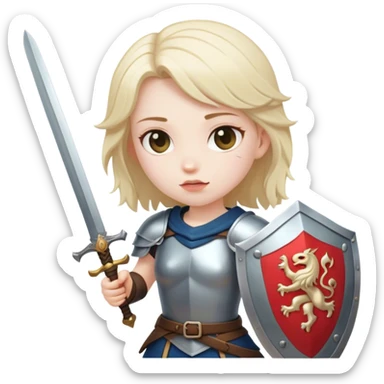 Girl with sword and shield sticker