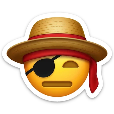 Straw hat pirates flag emoji sticker