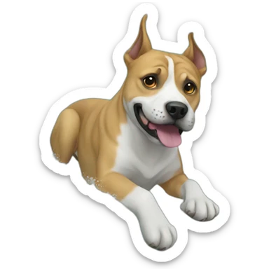 dog-amstaff-on-wave sticker