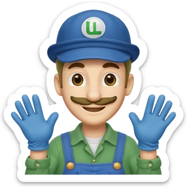 Luigi white gloves sticker