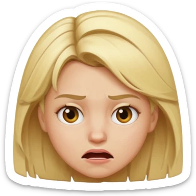 a blonde haired girl taking a really bad smelly poop sticker