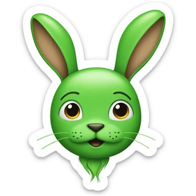 Green rabbit with long hanging ears sticker