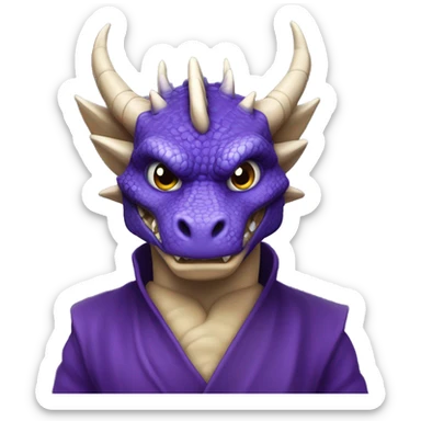 Dragon morado brujo de ojos azules gimiendo sticker