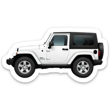 white jeep wrangler  sticker