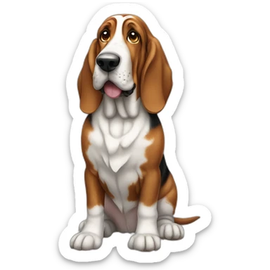 Dog basset hound full-body sticker