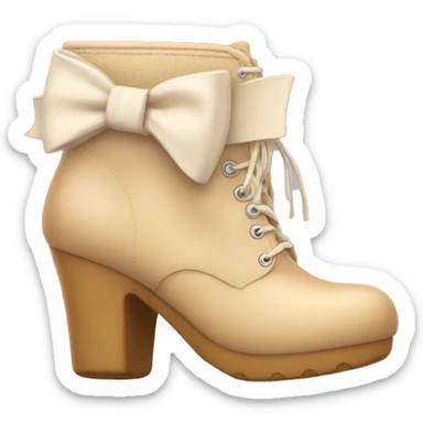 sandy beige ugh boots with white bow  sticker