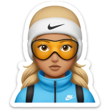 tan girl with nike ski mask on  sticker