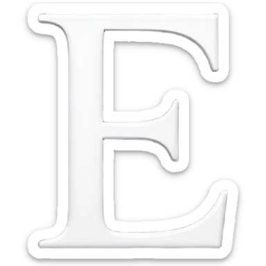 White letter E in a black square  sticker
