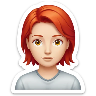 Too pretty red hair sticker