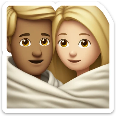 White couple together in blanket sticker