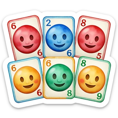 watercolor Lotto cards boos sticker