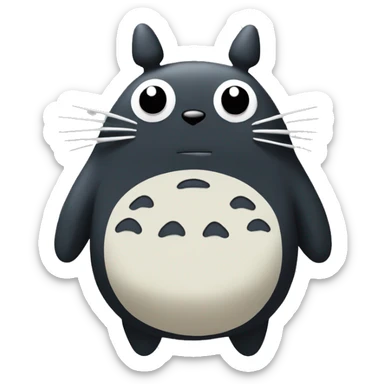 Totoro with soot sprite  sticker