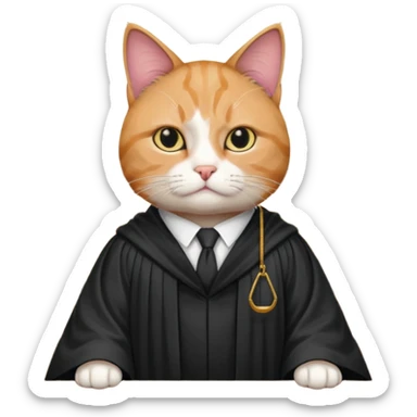 cat lawyer won the case in court sticker