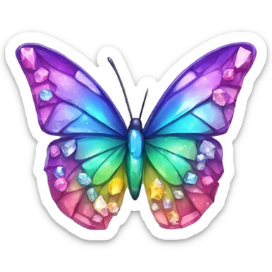 One Rainbow-Diamond-Gem-Butterfly-Crystal-Fly sticker