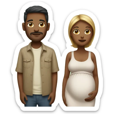 Two men one pregnant woman with twins sticker