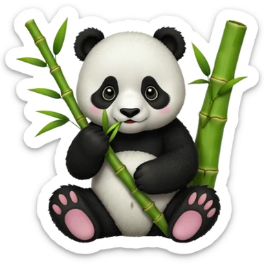Panda eating bamboo sticker
