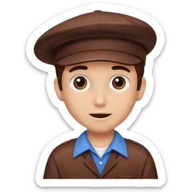 chocolate brown y2k newspaper boy cap only sticker