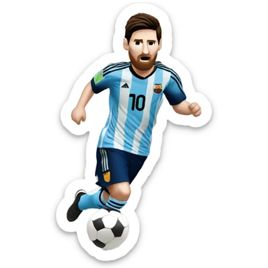 Lionel Messi soccer dribbling sticker