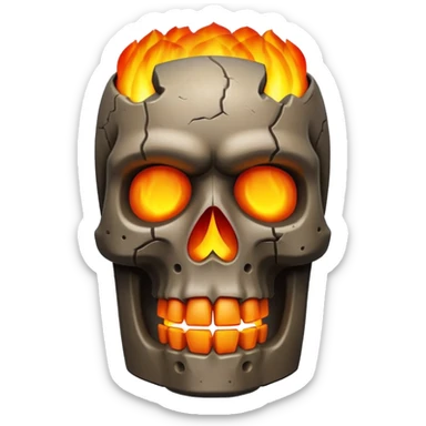 Flaming Moai skull sticker