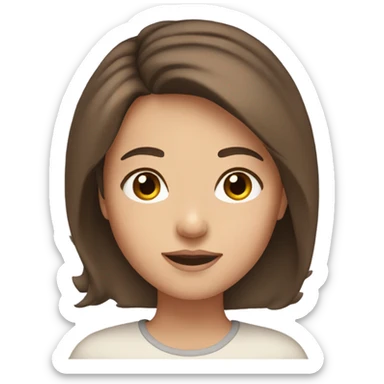 girl with brown hair and thick lashes sticker