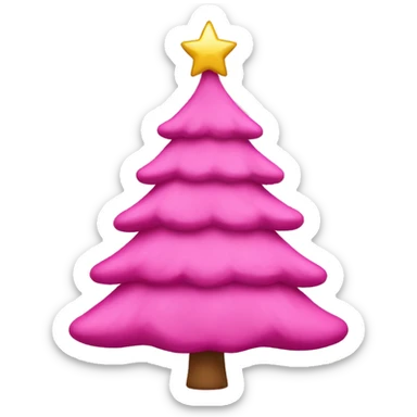 Pink christmas tree sticker