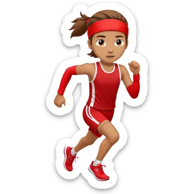 Runner with red headband sticker