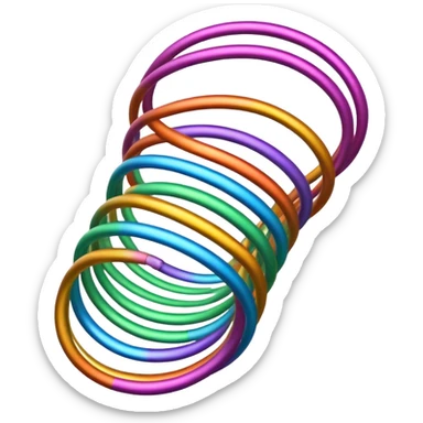 Bouncing slinky sticker