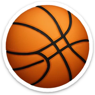 a heart in the color of a basketball sticker