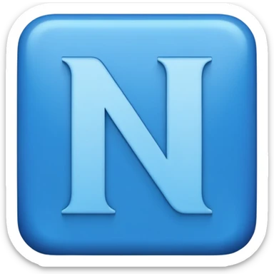 capital letter "N" printed in blue color square shape in center sticker