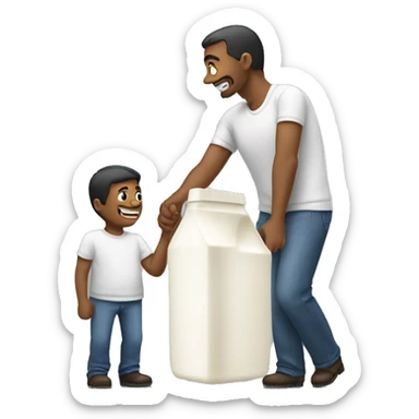 dad bringing the milk back sticker