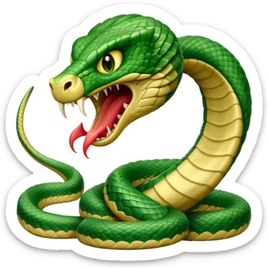full body of angry cobra with fangs, front face  sticker