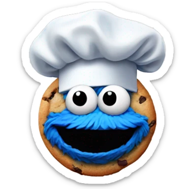 Cookie Monster in chefs hat sticker