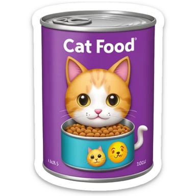 create a can of catfood (make the cat cute) emoji sticker